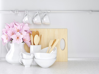 Wooden and ceramic utensils.