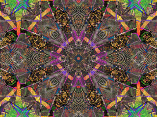 Ethnic pattern. Abstract kaleidoscope  fabric design.