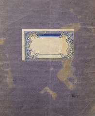 Old paper texture background with blue ornaments