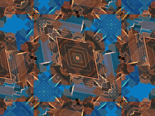 Ethnic pattern. Abstract kaleidoscope  fabric design.