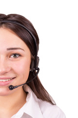 business girl working in a call center