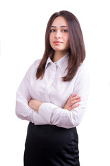 beautiful business woman standing with arms crossed