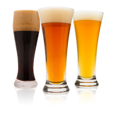 Three Beers on White