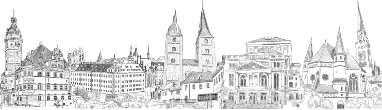 altenburg panorama drawing handdrawing