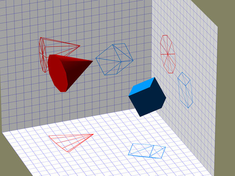 Descriptive geometry 3D projection