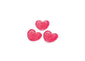 Obraz na płótnie Canvas Jelly Strawberry white Chocolate heart shape