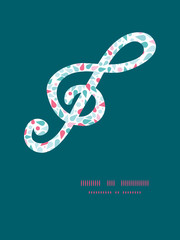 Vector abstract colorful drops gclef musical silhouette pattern