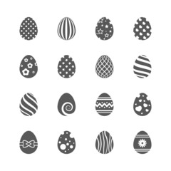 Easter eggs icons set.