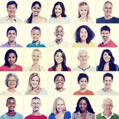 Protrait of Group Diversity People Community Happiness Concept