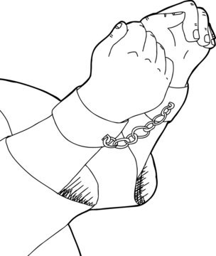 recommend clip art: Outlined of Shackled Man