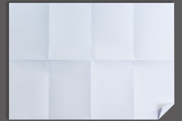 Empty white Crumpled paper on isolated gray background