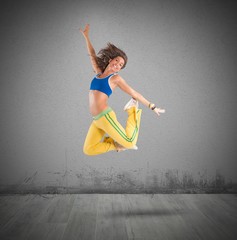 Dancer jumps
