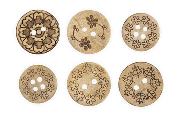 Fototapeta premium Wooden sewing button