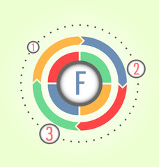 Modern, clear template cirlce shape. Can be used for infographic