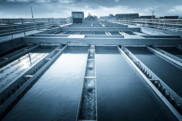 Modern urban wastewater treatment plant.