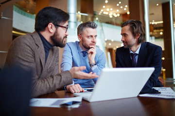 Colleagues communicating