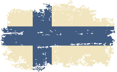 Finnish grunge flag. Vector illustration.