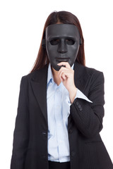Young Asian businesswoman with a black mask