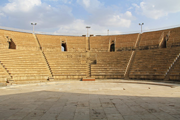 Inside the Amphitheater in Caesarea Maritima National Park