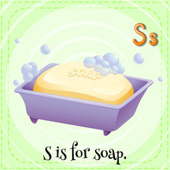 A letter S for soap