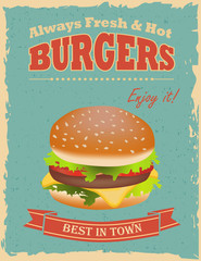 Vintage Burgers poster