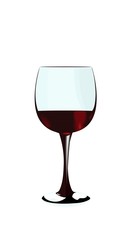 A glass of red wine of isolated on a white background