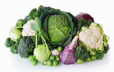 Fresh Farm Vegetables on White Background