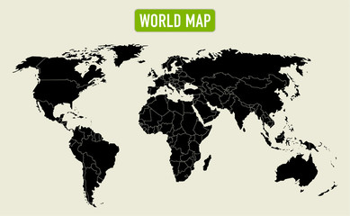 Weltkarte als Vektor, einzelne Staaten