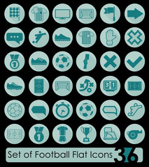 Set of football flat icons
