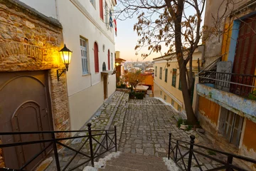 Fotobehang Streets of Plaka in centre of Athens, Greece. © milangonda