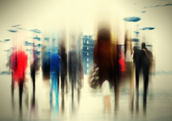 Business People Rush Hour Walking Commuting City Concept