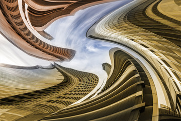 Architectural Vertigo - Deformation of Office Buildings Warsaw