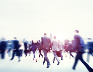 Business People Walking Commuter Travel Motion City Concept