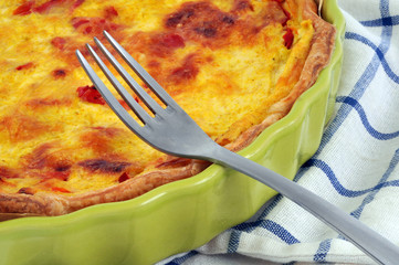 Quiche au curry et poulet