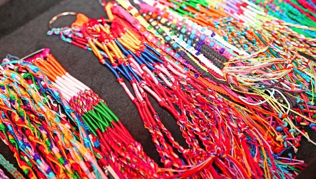 necklaces colorful wire produced by a craftsman