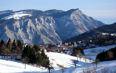 mountains and the village of TONEZZA del Cimone, Italy