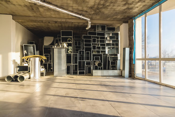 Interior of industrial building under construction