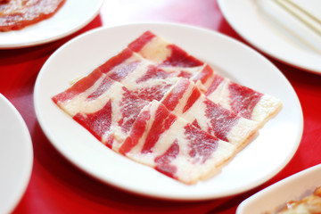 close up meat in japanese food