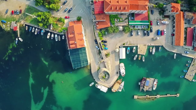 Mali Ston on Peljesac peninsula, aerial
