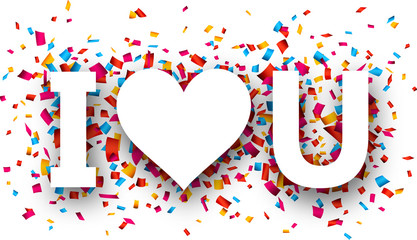 Paper love confetti sign. © Vjom