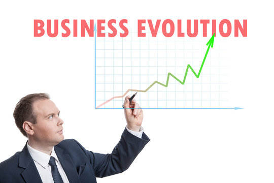 businessman drawing chart