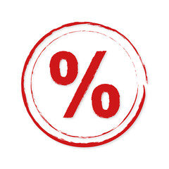 Prozent-Zeichen in rot