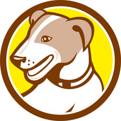 Jack Russell Terrier Head Circle Cartoon