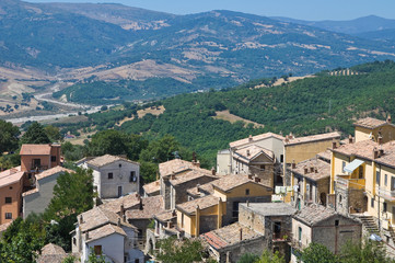 Obraz premium Panoramic view of Guardia Perticara. Basilicata. Italy.