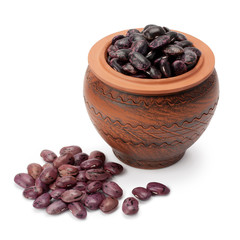 Grain beans in ceramic pot