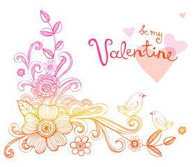 Hand-Drawn Sketch floral composition.