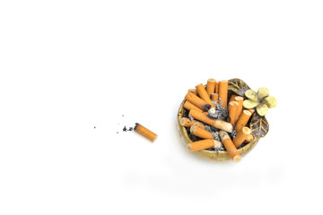 Arhtray with full of cigarettes