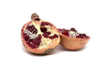 Cut half of the fruit - pomegranates. Photo.