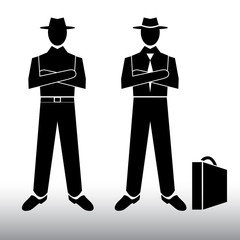 The silhouette of a man - Businessman.  Vector illustration