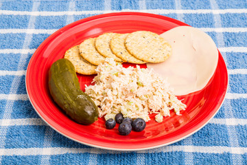Chicken Salad with Cheese and Crackers